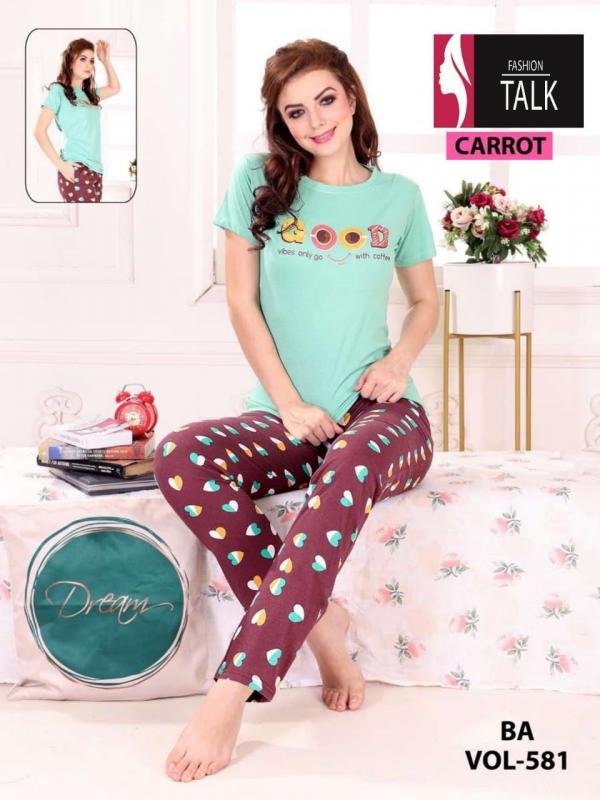 FT Carrot Shinker Ns Vol 581 Fancy Cotton Printed Night Suit 